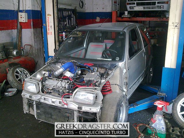 Hatzis Kyriakos - Fiat Cinquecento 1600 Turbo (c) greekdragster.com - The Greek Drag Racing Site